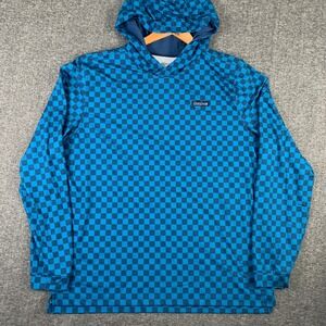 Good Good Golf Hoodie Men 2XL Golf Blue Checkered Performance Stretch Pullover
